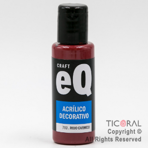 ACRIL.DECOR.EQ 703 ROJO CARMESI 50ML X 6 UNIDADES